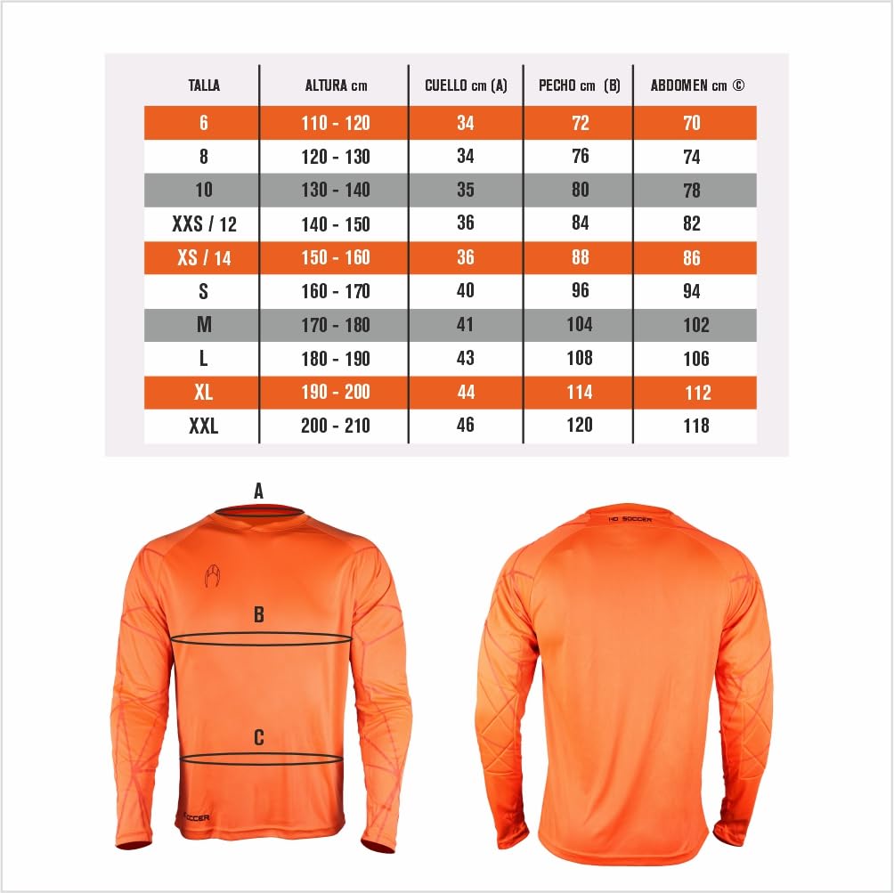 HO Soccer KONKISTA Orange Camiseta de Portero, Unisex niño, Naranja
