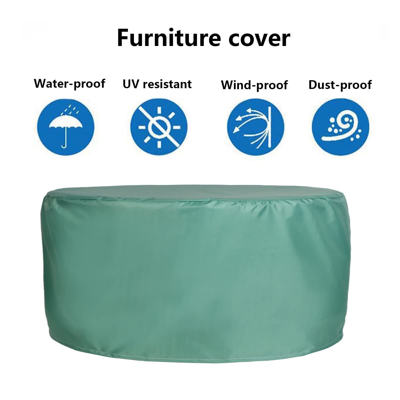 Grande Il Giro All'aperto Giardino 163×84cm, Terrazza Copertura Mobili Copritavolo Resistente Ai Raggi UV Impermeabile Robusto a Prova di Polvere Set di Mobili in Rattan