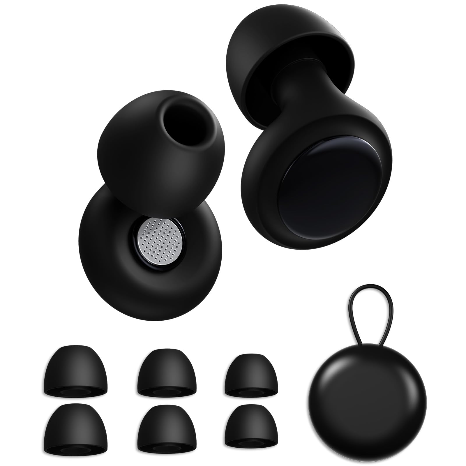 Tappo per orecchio per dormire 45 dB – Tappo per orecchie in silicone con punte sostituibili, riutilizzabile, per dormire, viaggiare, lavorare e concerti