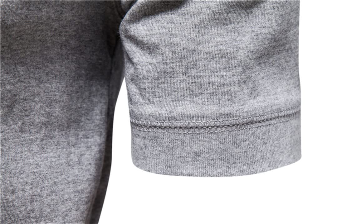 Maglietta da uomo Henley casual estiva manica corta t-shirt da uomo alla moda, Grigio scuro., M