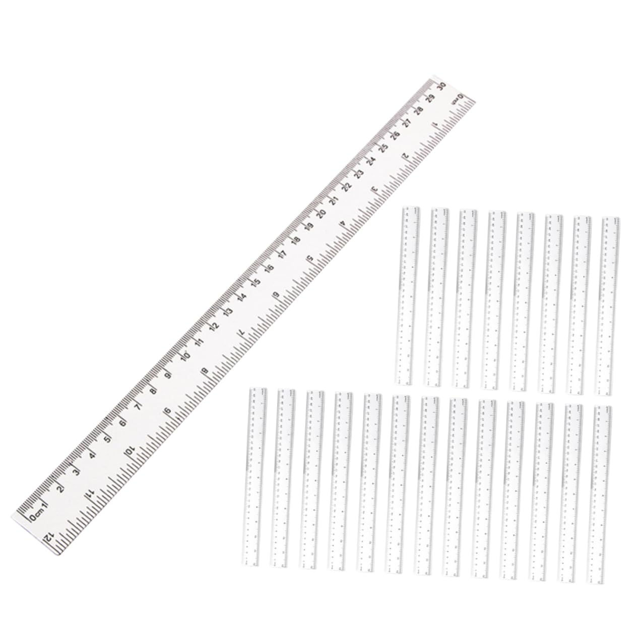 Artibetter Righelli Trasparenti in Plastica Design Ergonomico e Resistente Set da 50 per Misurazioni Precise per Ufficio, Scuola e Disegno Tecnico