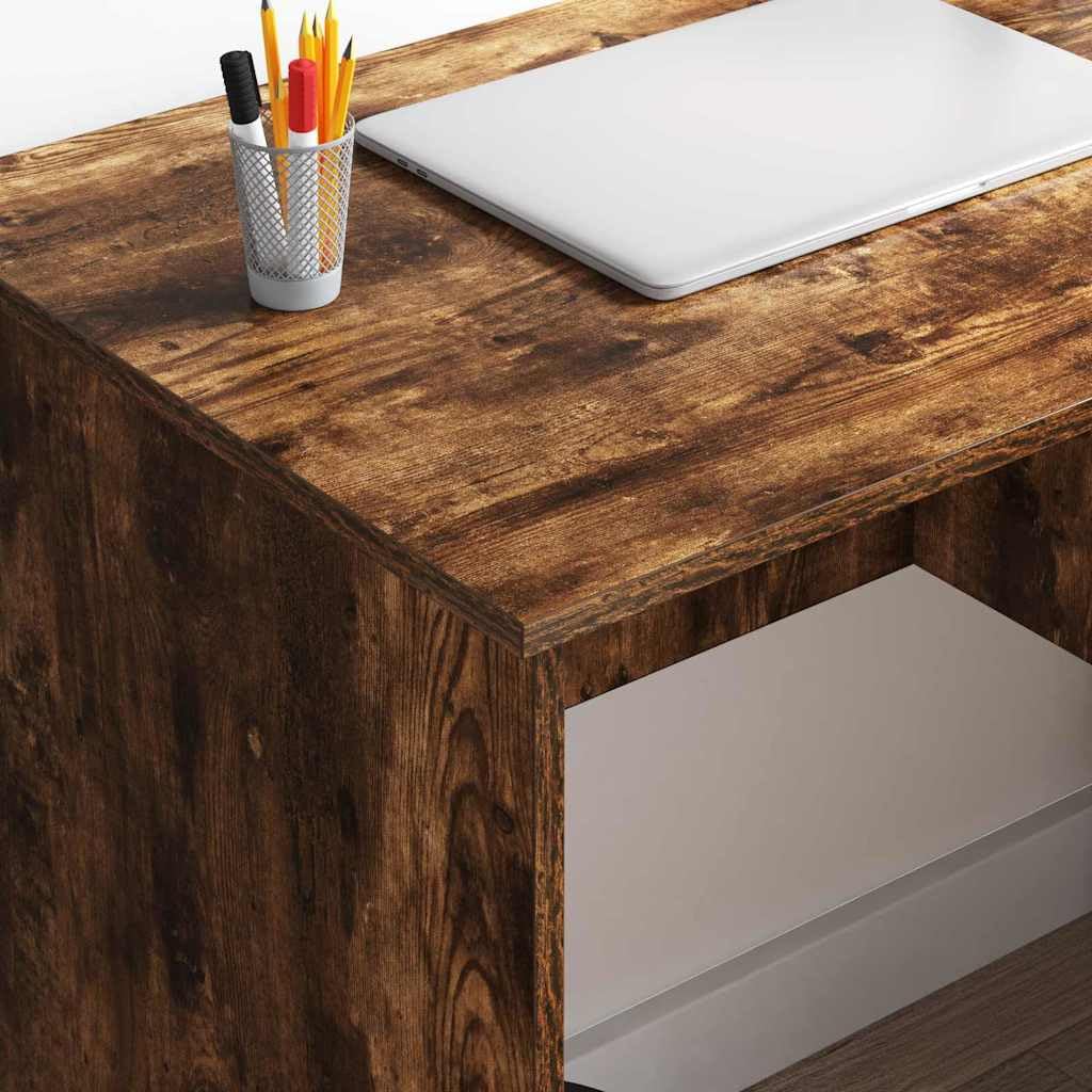 Scrivania affumicatura 90 x 49,5 x 75 cm, materiale in legno, Computer Desk con cassetto, scaffale, Home Office Desk Modern, Durevole