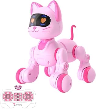 Oyuncak 30 Fonksiyonlu Uzaktan Kumandalı Şarjlı Sesli Işıklı Dokunma Algılama Programlama Robot Kedi ve Köpek (kedi)
