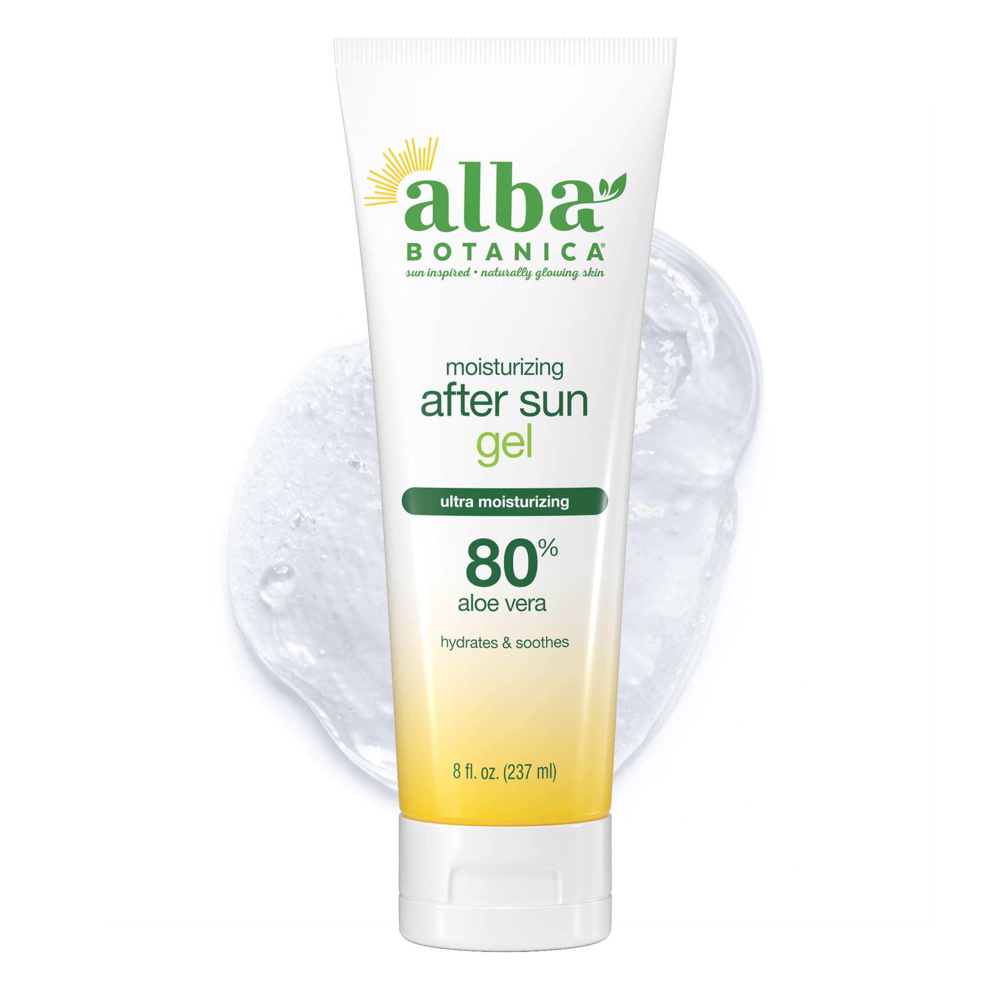 Amazon.com : Alba Botanica Aloe Vera Gel for Skin, Cooling After Sun  Treatment for Face and Body, Made with Purity Certified 80% Aloe Vera Gel  Formula, 8 fl. oz. Tube (Packaging May