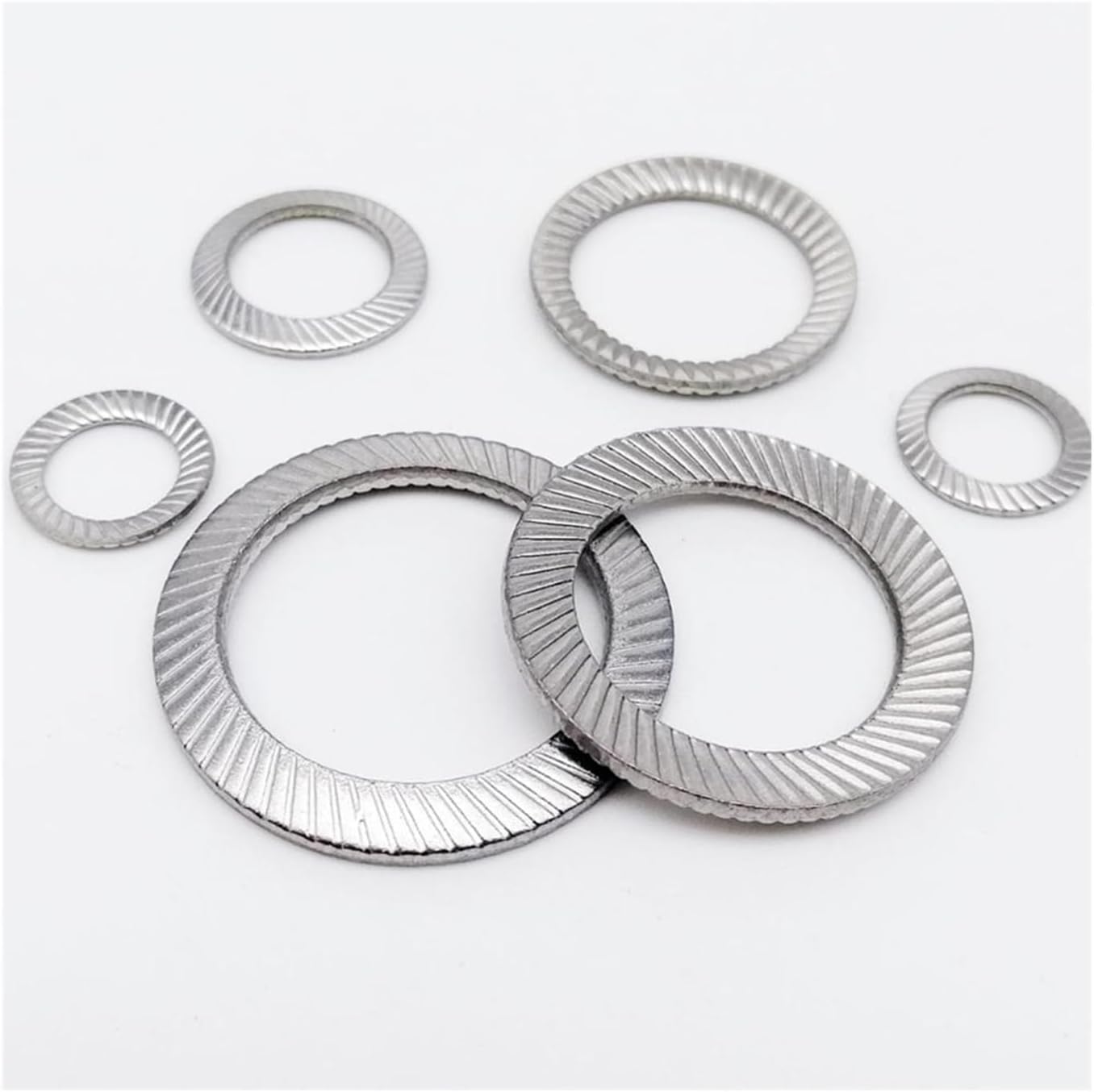 CREAP 304 Stainless Steel Disc Spring Serrated Lock Washer Knurled Elastic Gasket M2.5 M3 M4 M5 M6 M8 M10 M12 M14 M16 DIN9250 A2-70(10pcs M10)