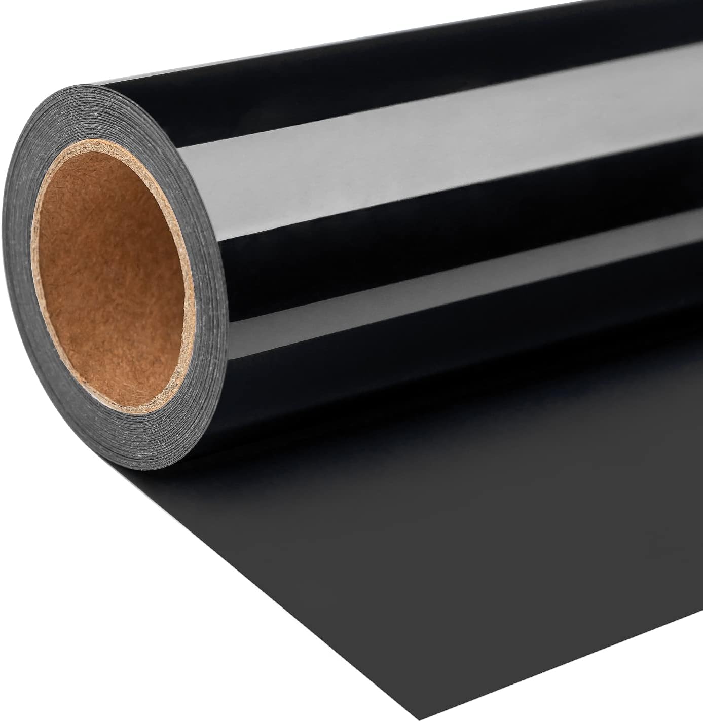 Finewind HTV Heat Transfer Vinyl Roll - 12" x 8 FT Iron on Vinyl for All Cutter Machines Easy to Cut and Weed Black Heat Transfer Vinyl for Shirts, Pillows, Hand Bags, Hats (Black)