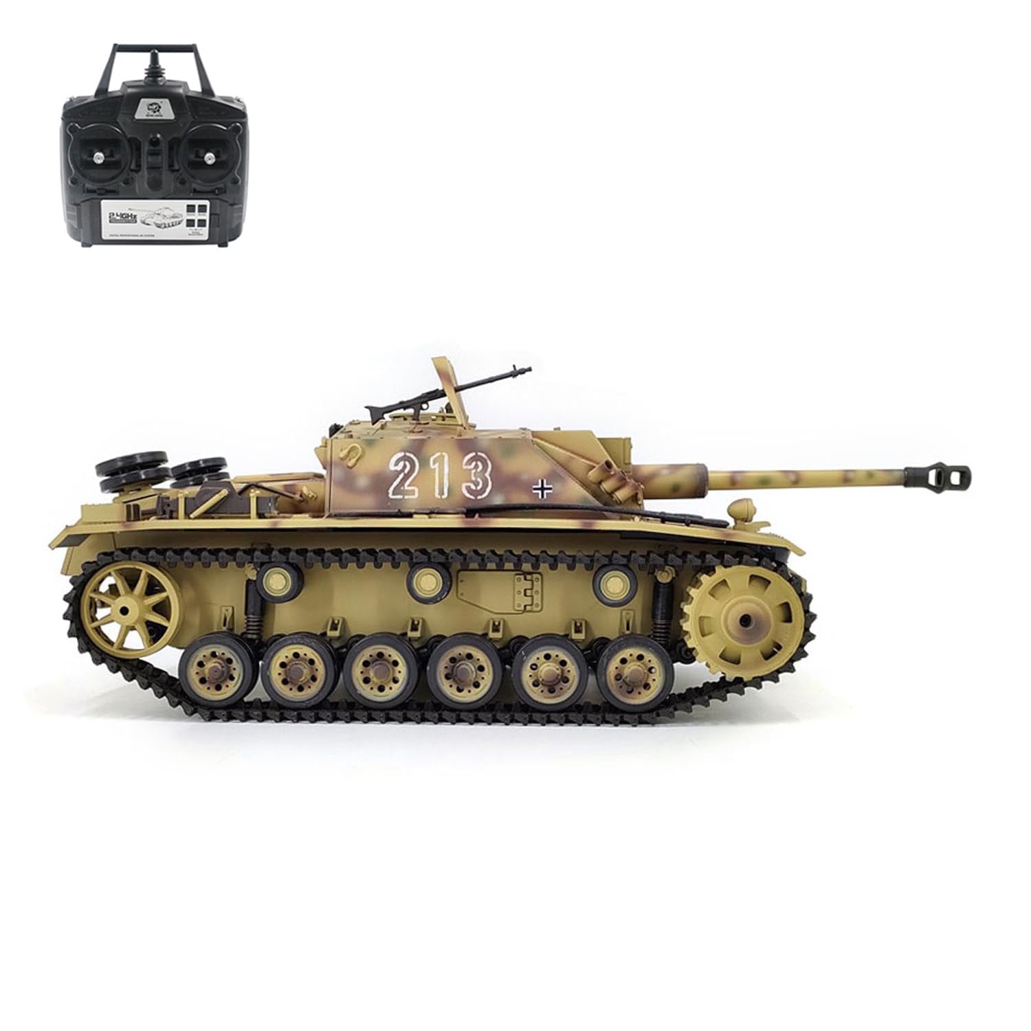 Henglong 1/16 7.0 Tanque de plástico RC alemán Stug III RTR modelo militar 3868 BB IR caja de cambios de acero Radio 1800 mAh batería juguetes de sonido