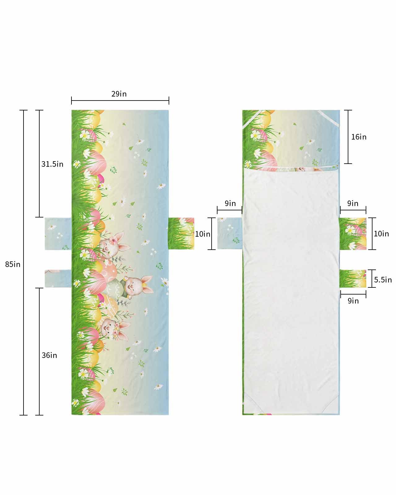 Spring Easter Beach Lounge Chair Towel Cover, Soft Chaise Lounge Towel with Side Pockets Patio Pool Chairs Cover for Beach/Pool Sunbathing 29x85 Watercolor Bunny Daisy Floral Eggs