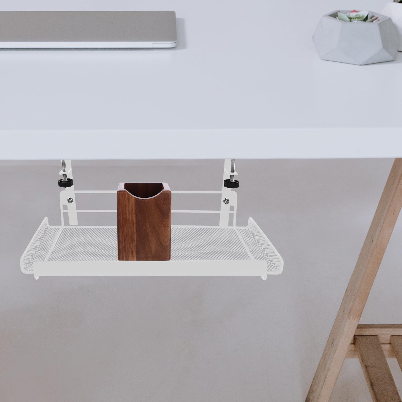 Cesta Organizadora Metálica Ajustable, Color Blanco