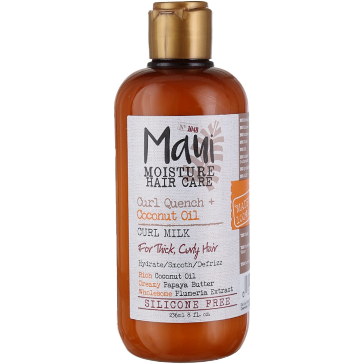 Maui Moisture Coconut Oil Curl Milk 8 Ounce (236ml) (3 Pack