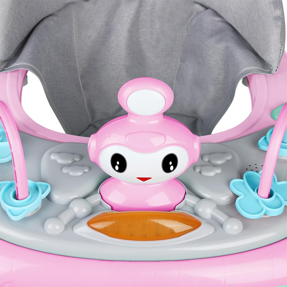 Skalowalny stabilny antypoślizgowy chodzik dla niemowląt do nauki chodzenia i budzenia silnika 67 × 67 × 79 cm (różowy)