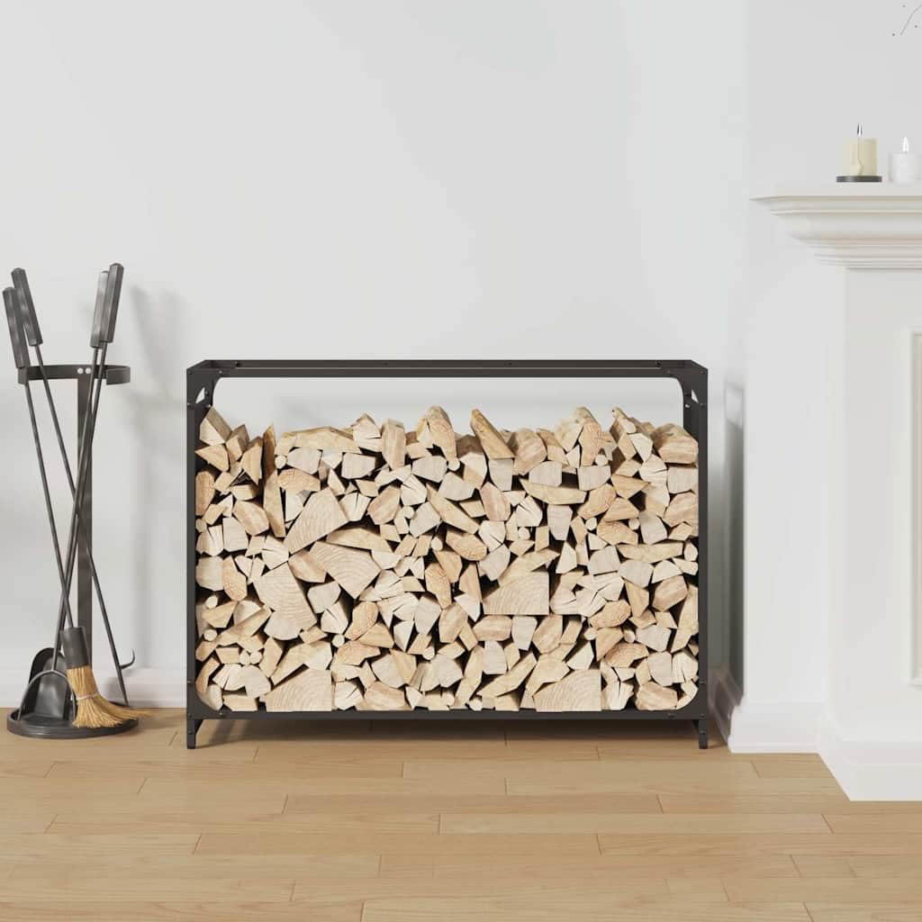 Portant Madera Calefacción Negro 90x28x65 cm
