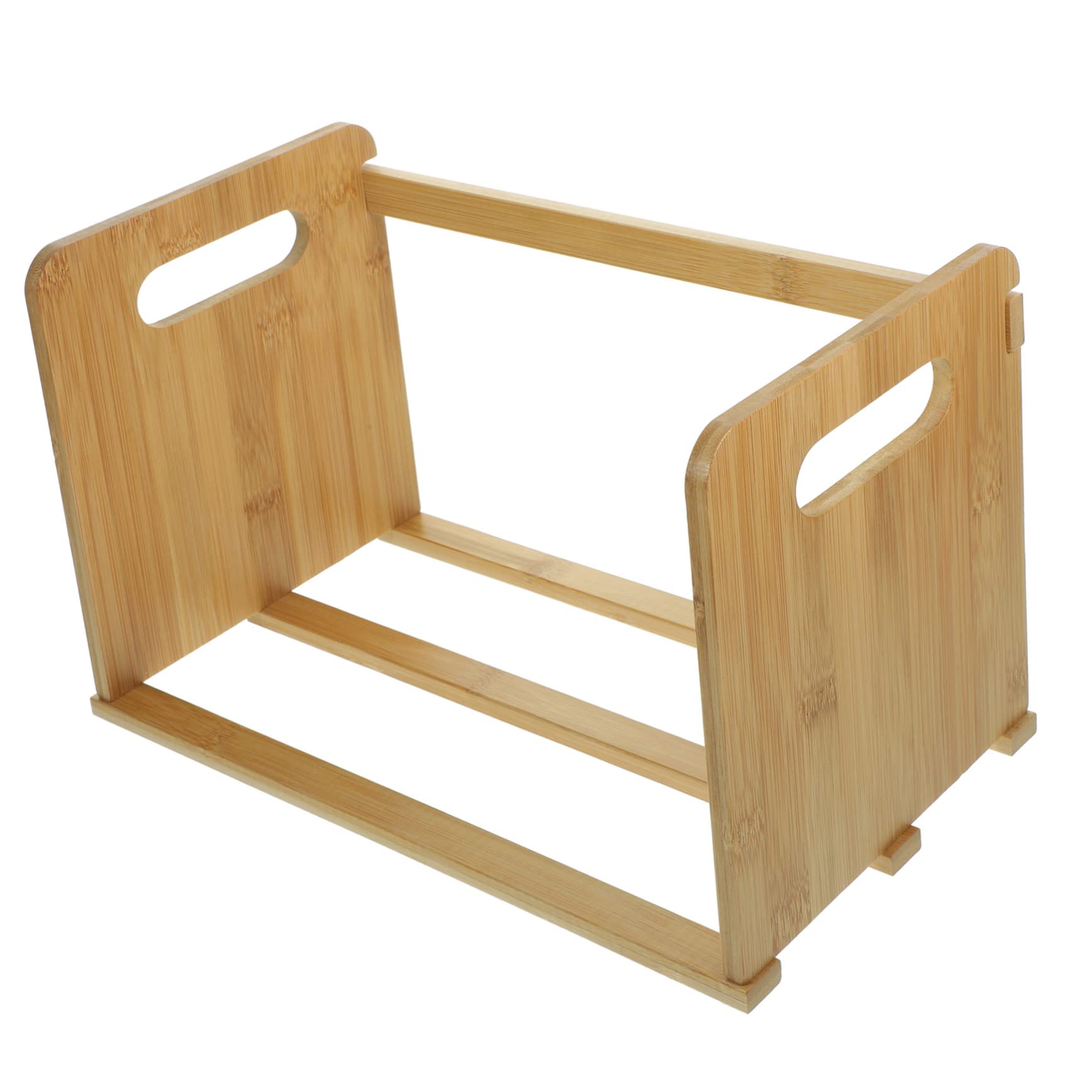 Homoyoyo Espositore per Dischi in Vinile Porta Libri e Riviste Scaffale da Scrivania in Legno Naturale Organizzatore per Ufficio e Casa Design Aperto per Mantenere Ordine