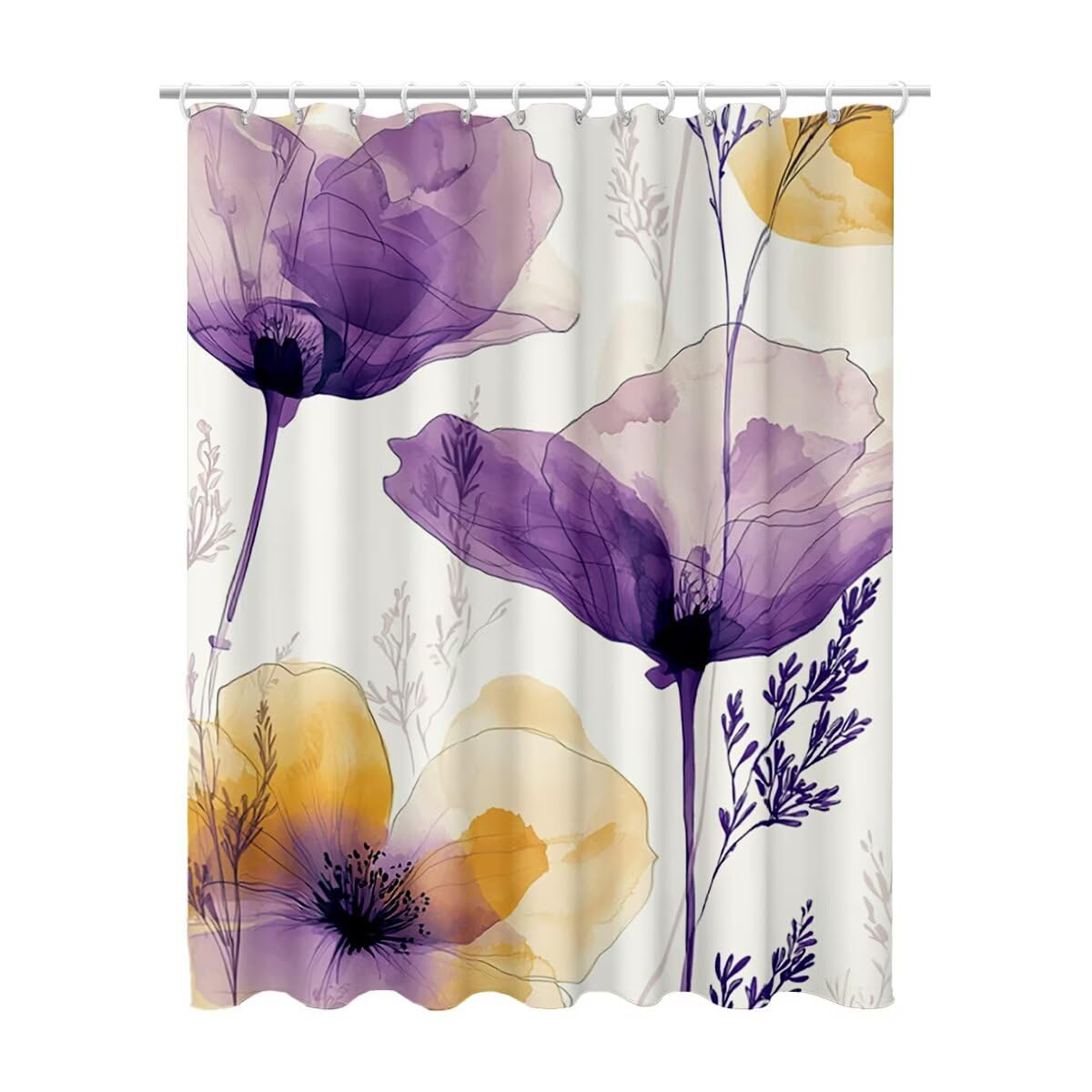Rideau de douche floral violet pour créer une ambiance spa chez soi