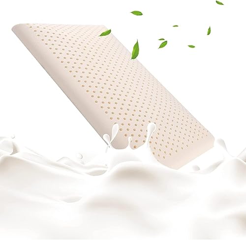 Miniatura 5 de SUQ I OME Slim Sleeper - Almohada delgada de látex plana para dormir, perfil bajo, ultra fina para dormir boca abajo, espalda o de lado, firme, 27 x