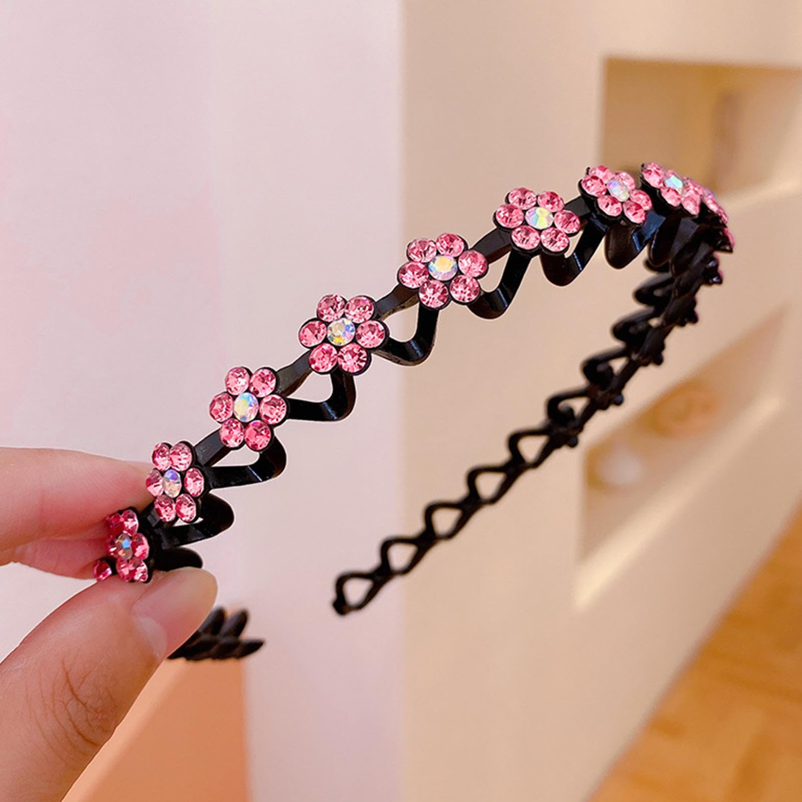 Thinp 4 fasce per capelli con strass, antiscivolo, con