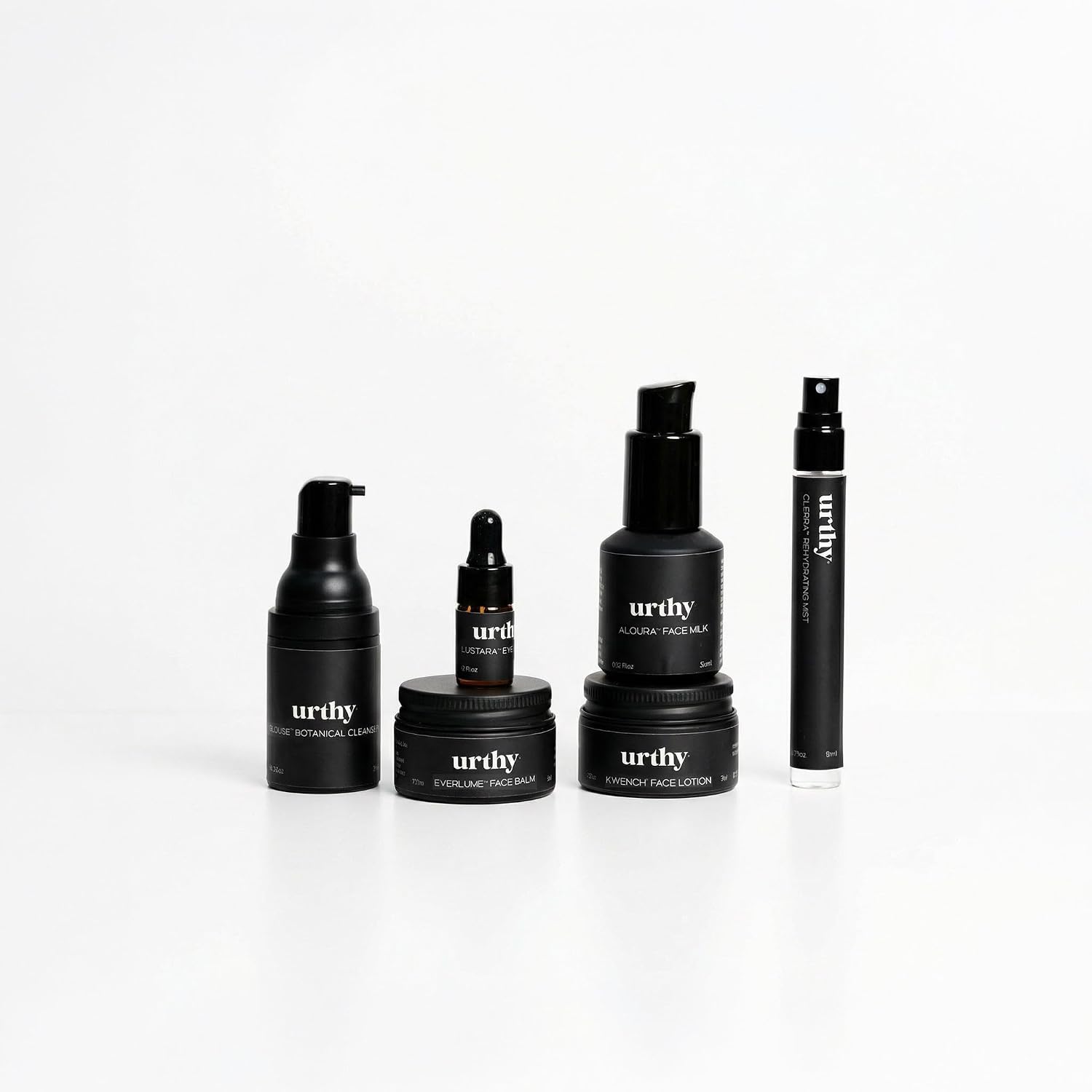 Skincare Starter Kit, 6 Travel-Size Essentials - Botanical Cleanser, Rehydrator Mist, Eye Serum, Face Hydrator, Face Milk and Lip Balm, Complete Clean Routine Set
