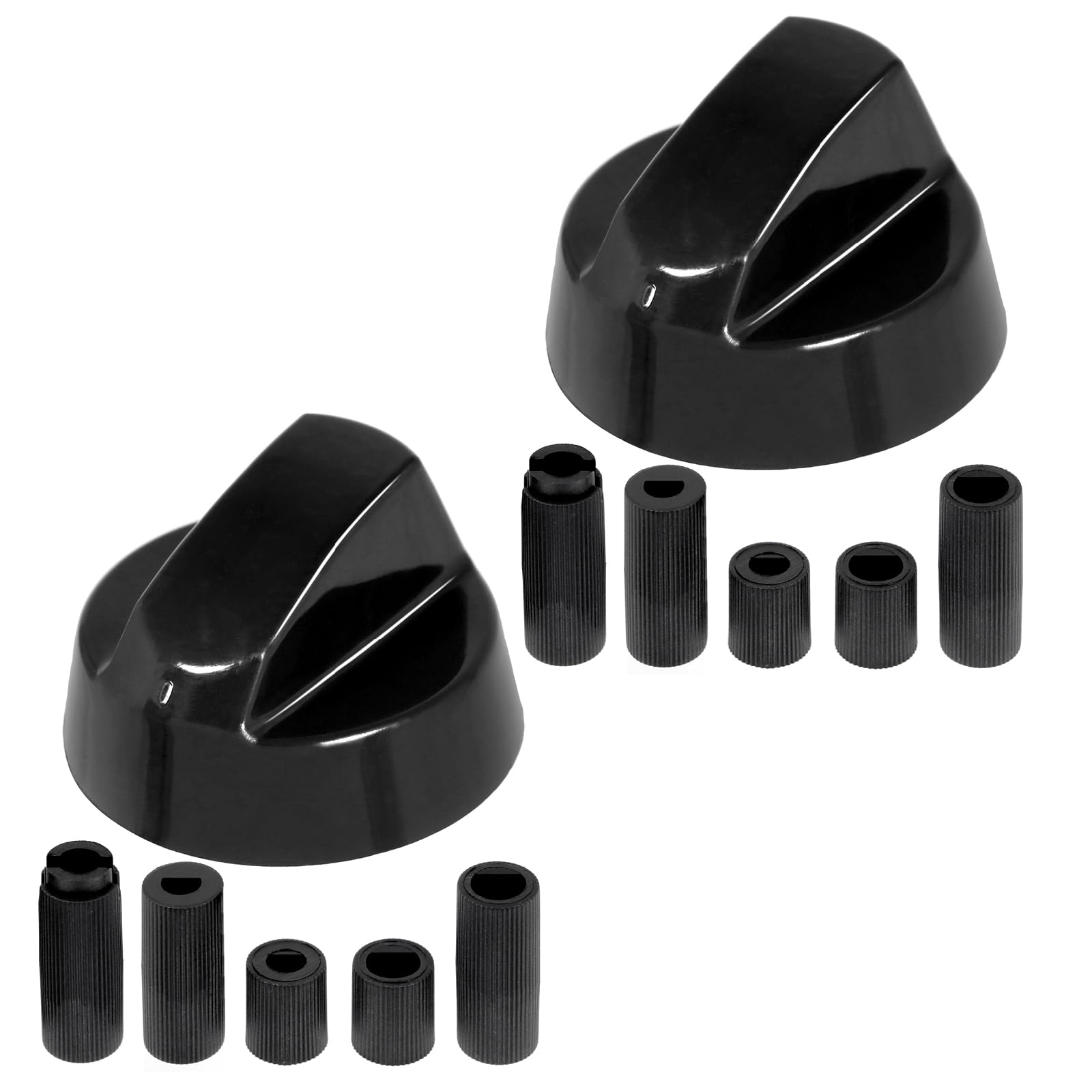 Spares2go Control Switch Knob for Ignis & Whirlpool Oven Cooker/Hobs (Black, Pack of 2)