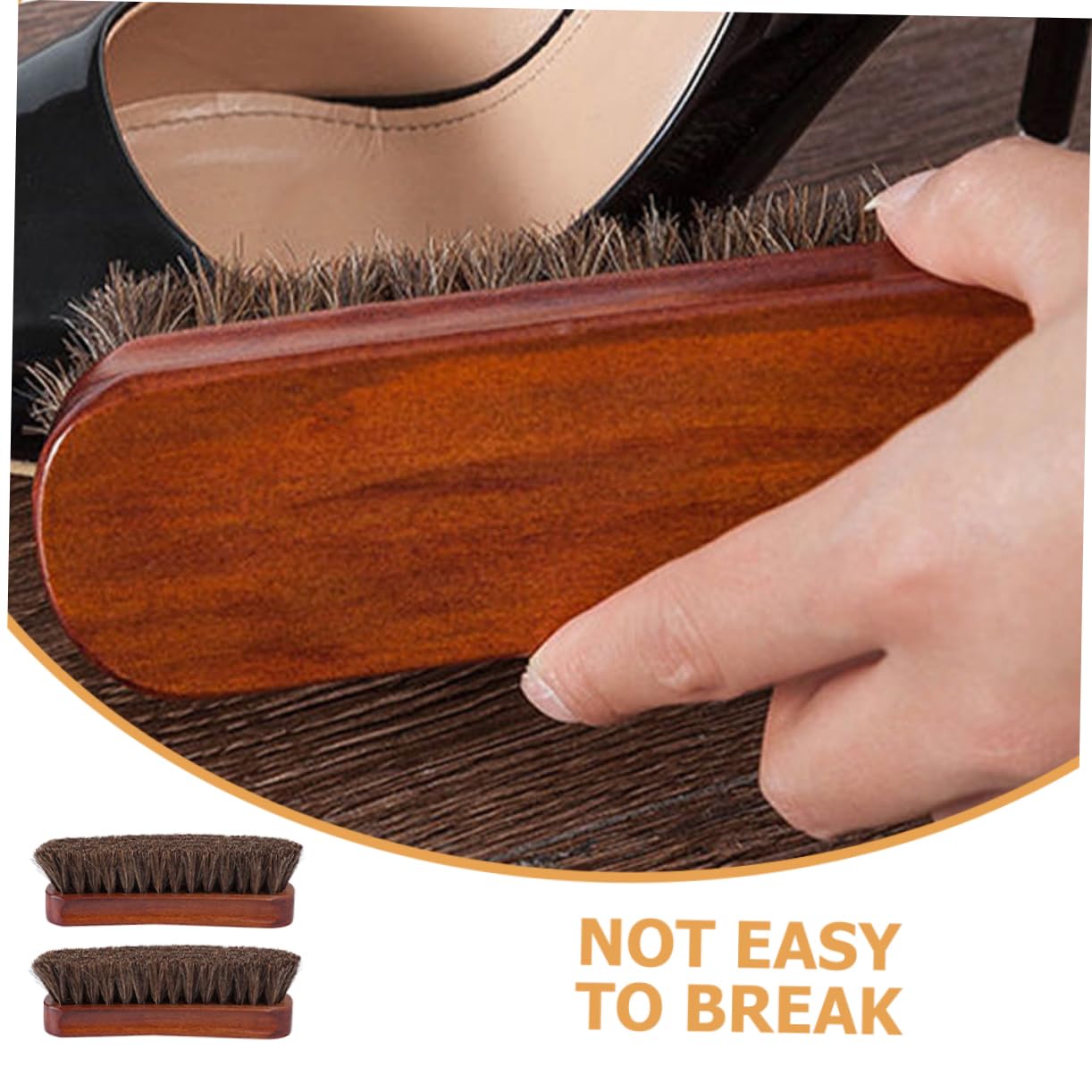CALLARON Cepillo De Madera para Pelo De Caballo De Betún para Zapatos Cepillo De Limpieza Cepillos para Cepillo De Crin para Lustrar Cepillos 2 Piezas x 5
