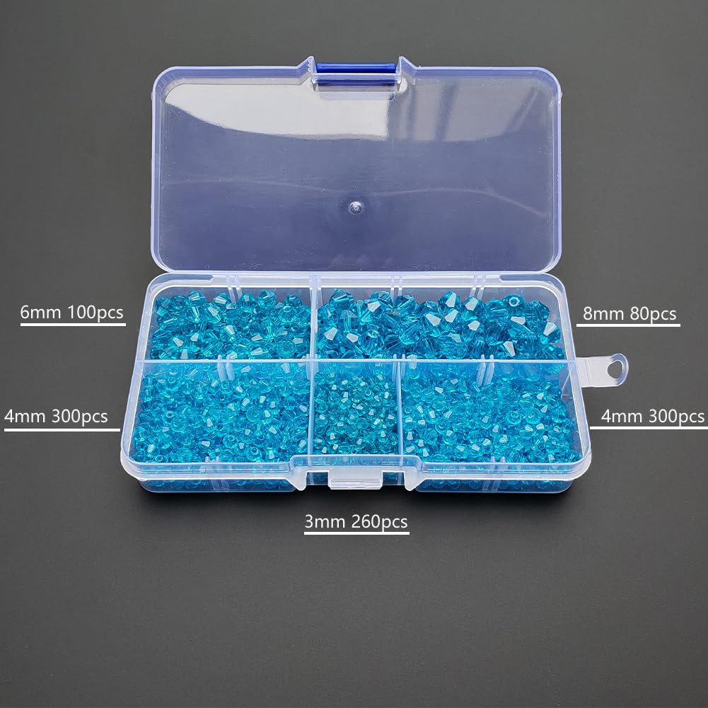 Lot De 200 Petites Perles Bicônes à Facettes En Verre Transparent