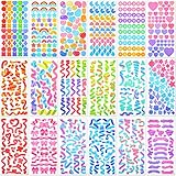 18 Sheets Colorful Letter Sticker Alphabet Self Adhesive Korean Sticker Heart Ribbon Star Sticker Love Decorative Sticker DIY Decor Sticker for Art Greeting Card (Vibrant Style)