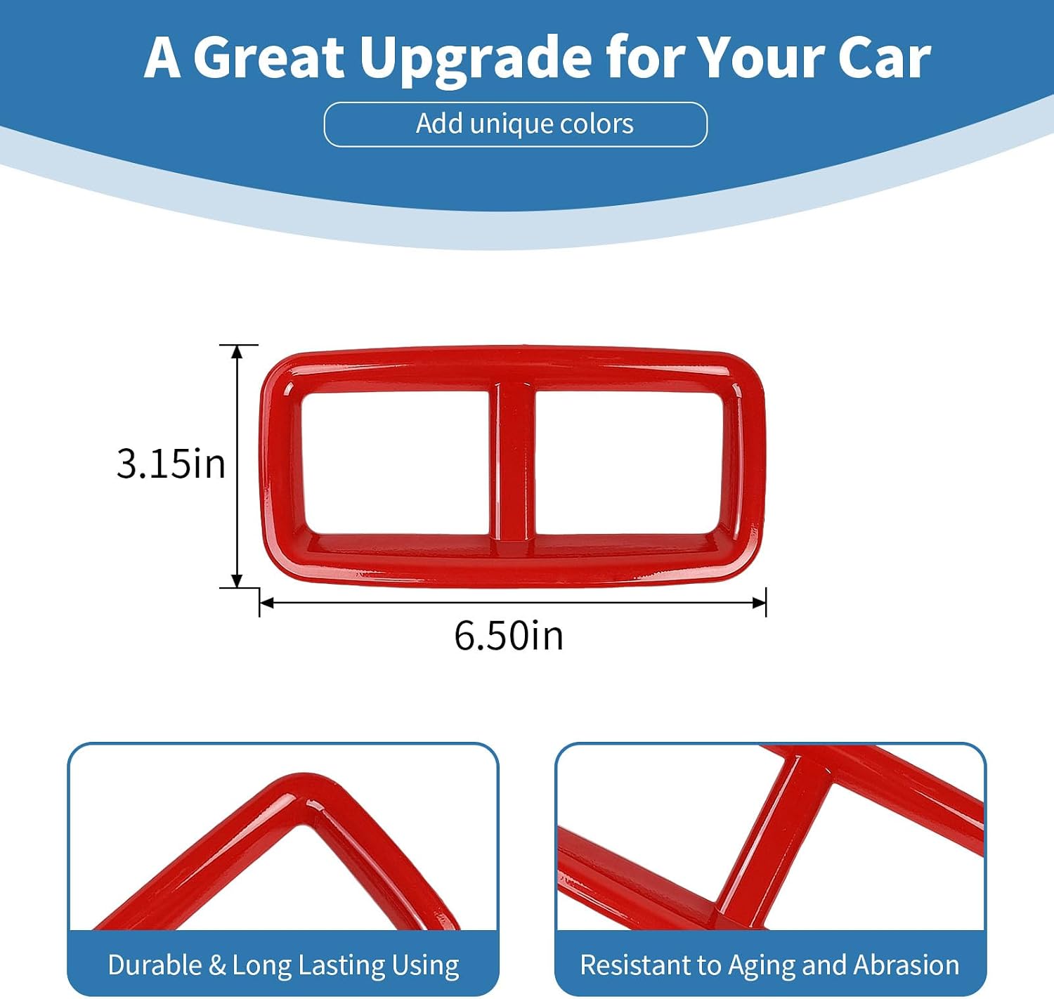 for Challenger Rear Air Vent Cover Trim Fit for Dodge Challenger 2015 up Red Interior Accessories 1pcs