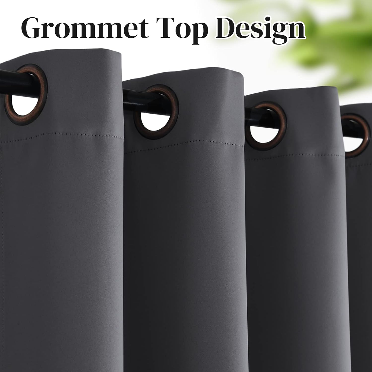 Rose Home Fashion Blackout Sliding Door Curtains, Room Darkening Thermal Insulated Curtains for Living Room Bedroom, Sliding Glass Door Drapes, 1 Panel, W100 x L84, Dark Grey