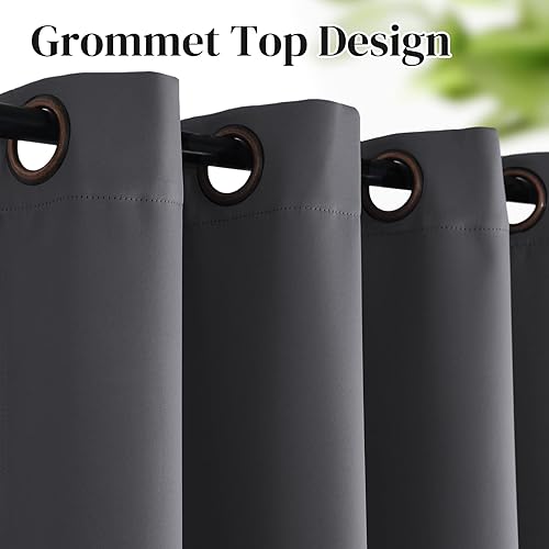 Miniatura 3 de Rose Home Fashion RHF - Cortina opaca con aislamiento térmico, ojales en la parte superior de bronce antiguo para dormitorio, 52 pulgadas de ancho x