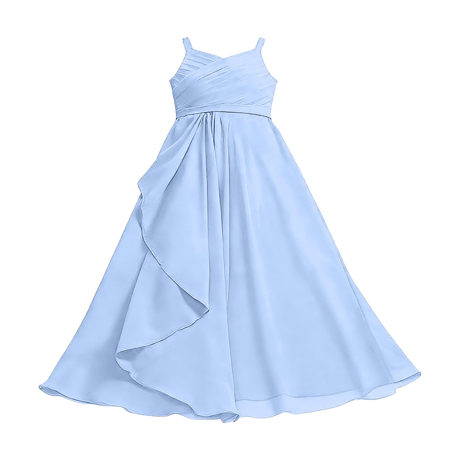 WWricotta Abito Lungo in Chiffon Svolazzante per Ragazze, Modello da Damigella d’Onore Junior in Tessuto Leggero, Perfetto per Matrimoni e Cerimonie/A