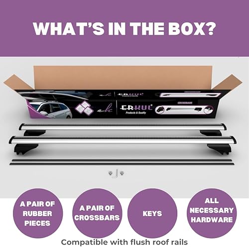 Miniatura 4 de ERKUL Barras transversales para portaequipajes para Alfa Romeo Stelvio 2017-2023  Barras transversales de aluminio antirrobo para techo,