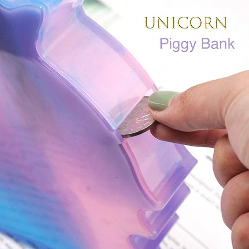 Miniatura 7 de ResinPro Hucha de unicornio 3D, molde de resina de silicona, caja de almacenamiento de monedas, molde de fundición de resina epoxi de silicona para