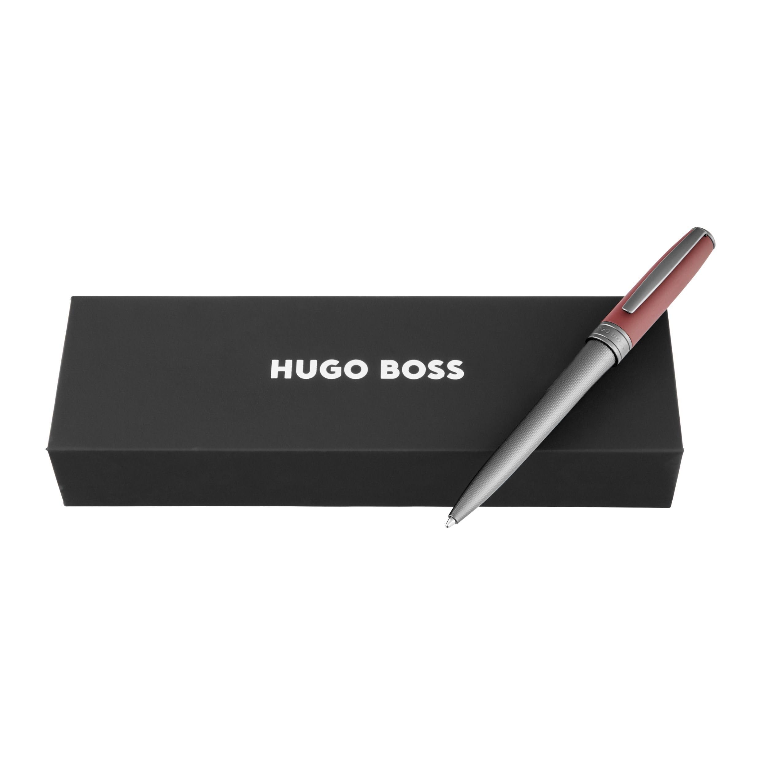 BOSS HUGO Essential Active Długopis z mosiądzu, kolor niebieski, 14 cm, 39 g (czerwony)
