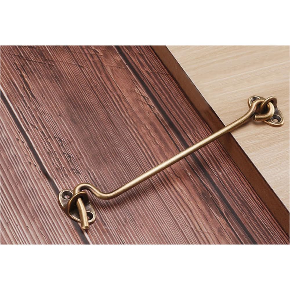 TopHomer Confezione da 4 ganci in ottone, ganci per porta e chiavistello per cancello da giardino, chiusura per porta, ideale per fissare e tenere porte aperte per capannoni, cancelli da giardino