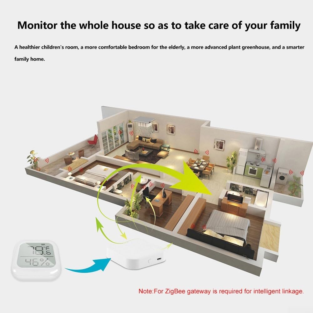 Sensore di temperatura digitale WiFi per controllo app tuya digitale | Schermo LCD, sincronizzazione automatica, WiFi, per app tuya, due dispositivi nel set
