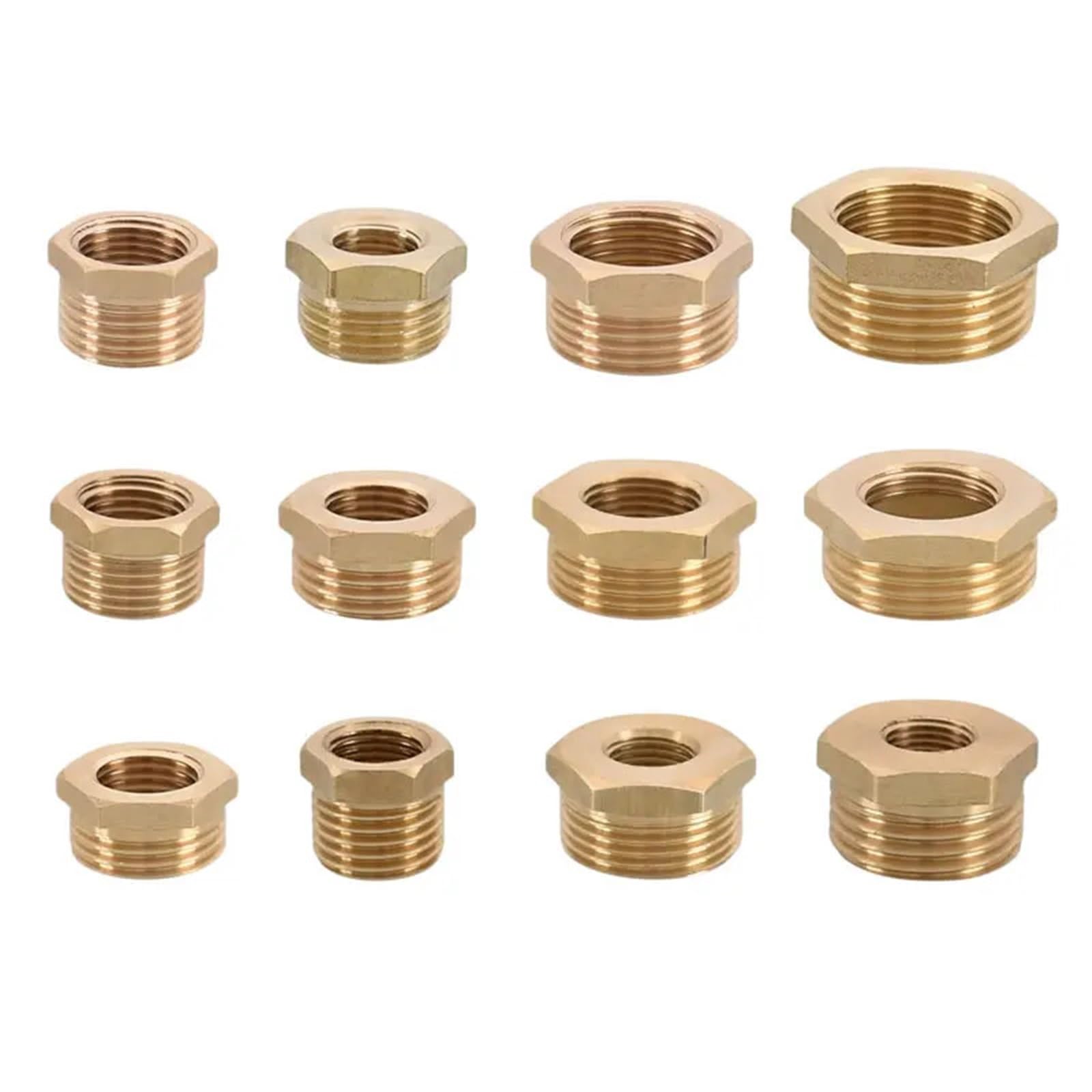 Boccola Di Riduzione In Ottone 5PCS 1/8 "1/4" 3/8 "1/2" 1 "2" Diametro interno esterno Filettatura maschio a femmina Connettori for tubi in ottone Accoppiatore Adattatore Raccordo comune(G2 to G1.5)