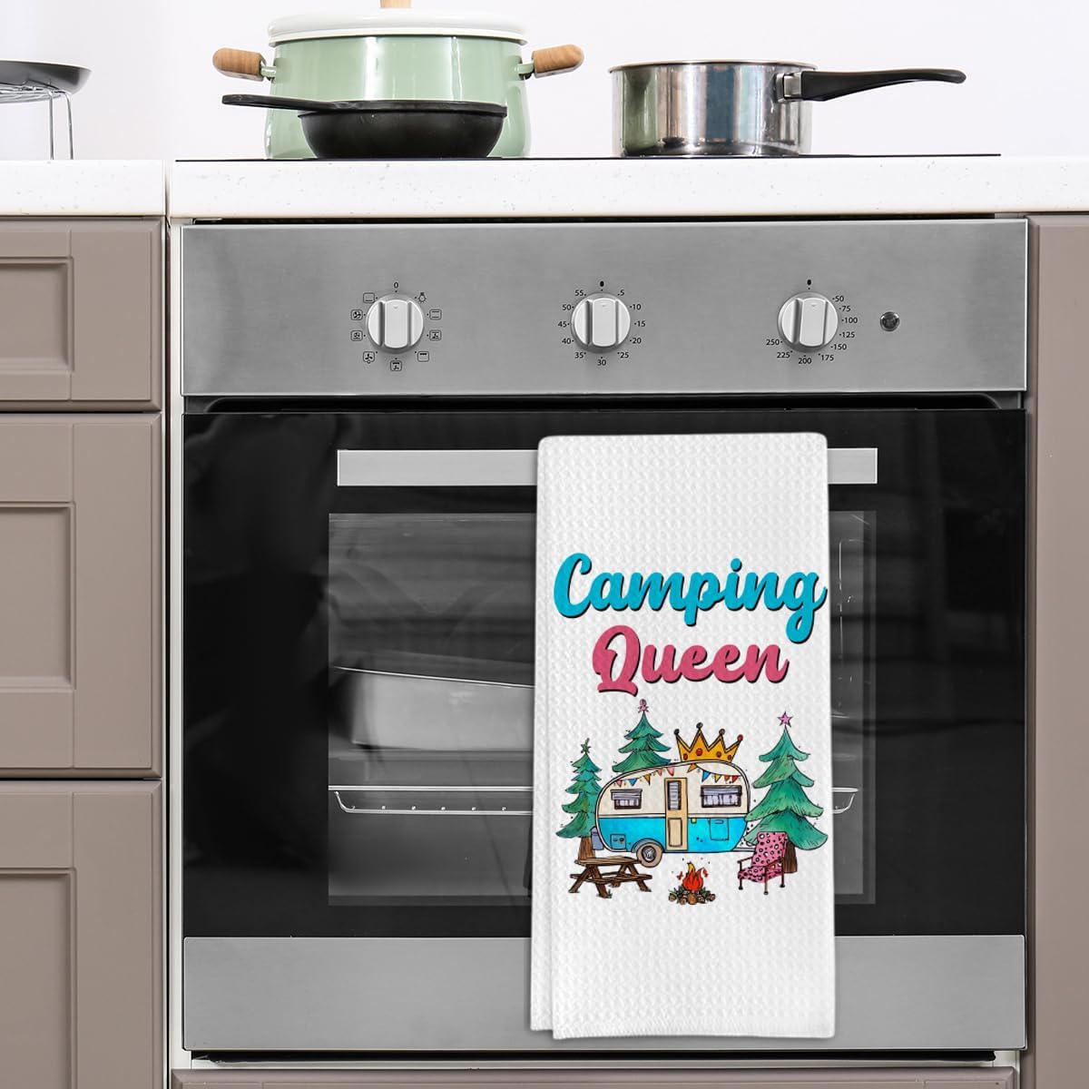 Camping Gifts Kitchen Towels for Camp Lovers, Camping Queen Decorative Towels for Bar Kitchen Bathroom - Image 5