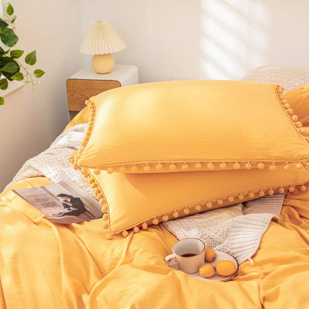 Move Over Yellow Pillow Cases Queen Size Standard Yellow
