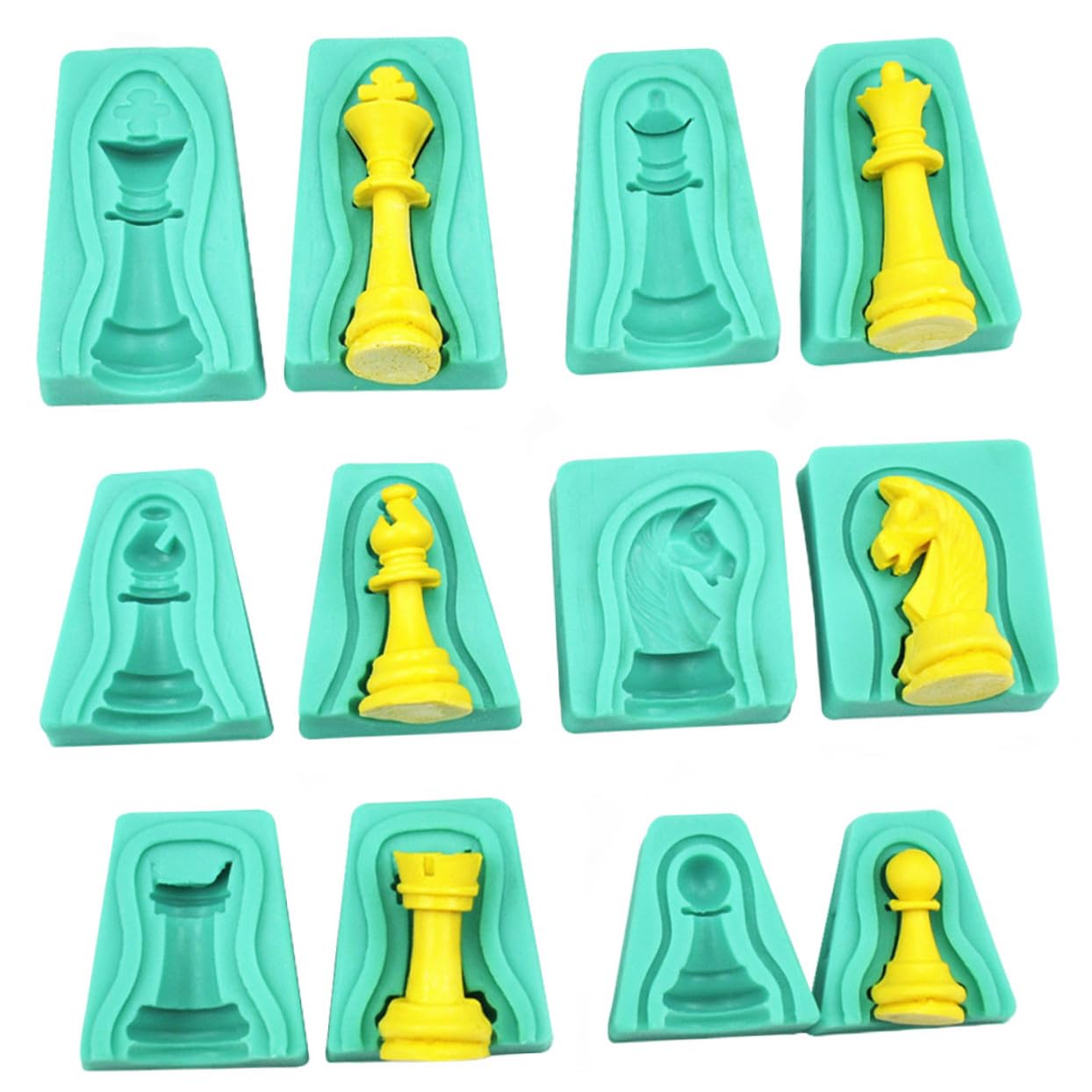 ERINGOGO Stampo per Dolci in Silicone 12 Pezzi Forma Scacchiera Creativo Non Aderente Facile da Pulire per Decorazioni e Cioccolato