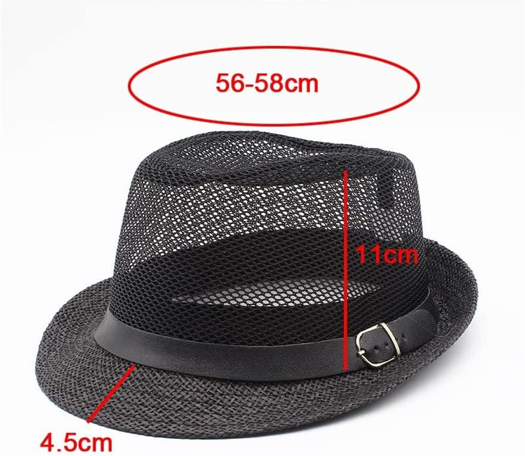 HBJWOV Outdoor Shading Outing Sunscreen Hat Elderly Men Breathable Mesh Gauze British Small Top Hat Jazz
