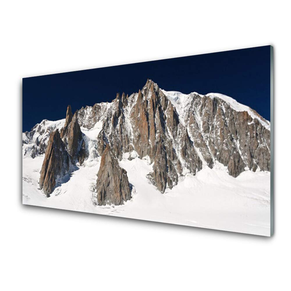 Tableau en verre trempé 100x50cm paysage montagne neige Tulup moderne