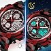Imagen de aswan watch Reloj Deportivos para Niños y Niña Resistente al Agua Digital Analógico Militares Impermeable Relojes Niño Rojo Ejército