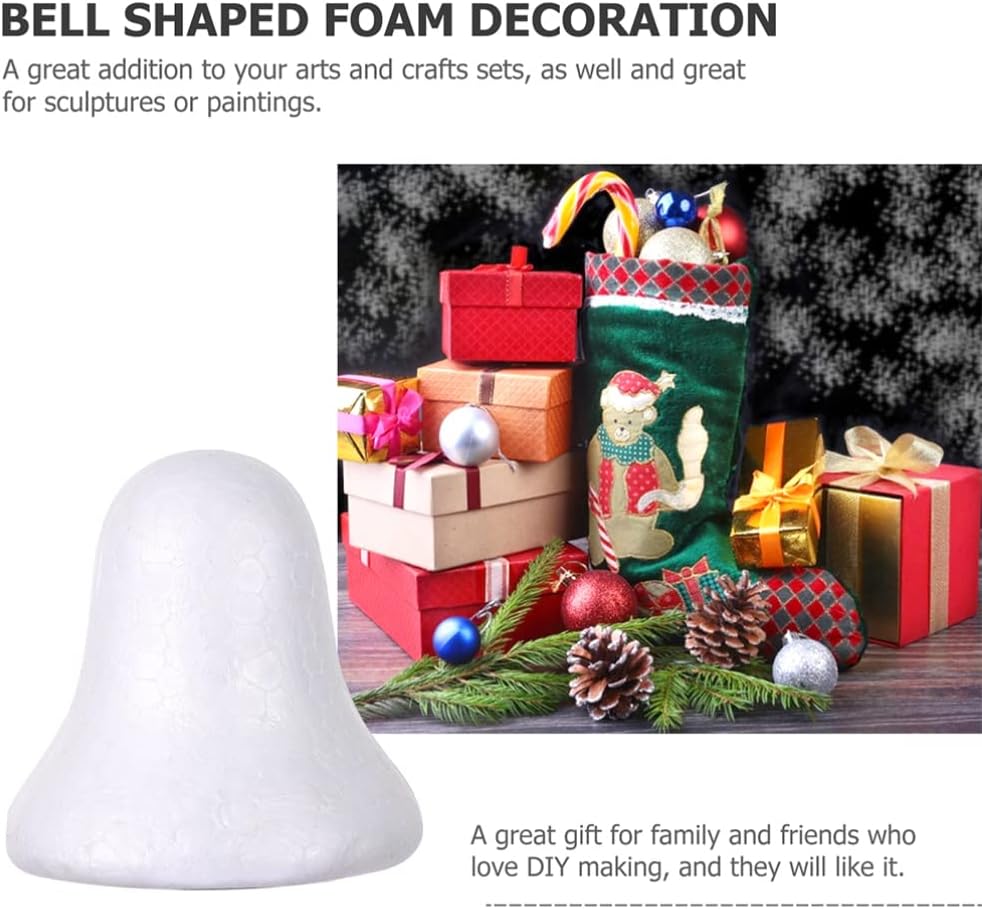 Christmas Polystyrene Foam Bells 20pcs Foams Jingle Bell Small Balls Model Christmas for Xmas DIY Craft Hanging Wind Chimes
