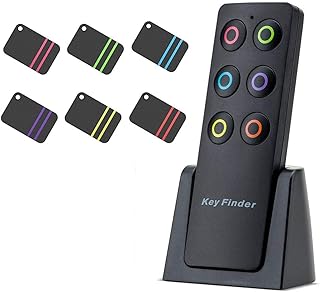 Key Finder, Kyerivs 80dB Remote Finder Wireless RF Item Locator with 100ft Working Range, Key Finder Tracker with 1 RF Transmitter and 6 Receivers for Finding Key, Remote, Pet, Wallet and Small Things