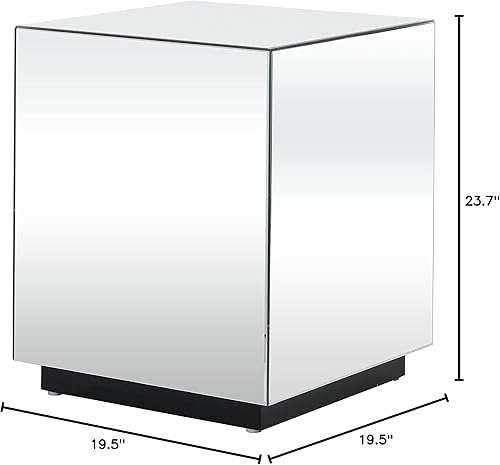 Miniatura 2 de Deco 79 Mesa decorativa con espejo de madera, 20 x 20 x 24 pulgadas, color plateado