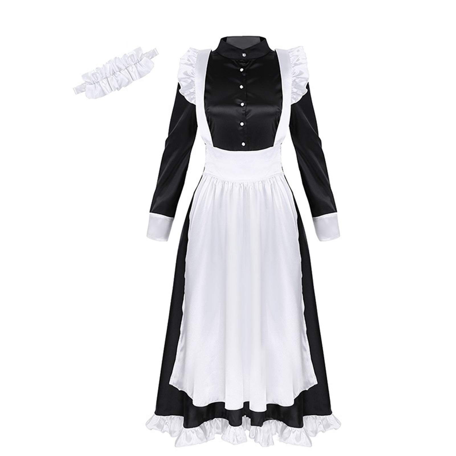 Halloween Mujeres Cosplay Disfraces Gótico Retro Manga Larga Estampado Corse Vestido Fridja Nbo1659