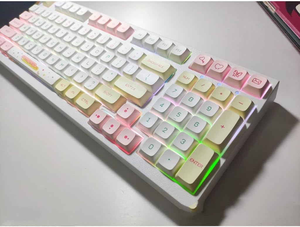146PCS Keycaps Macaron Ethermal XDA Height PBT Keycaps for Mechanical Keyboards