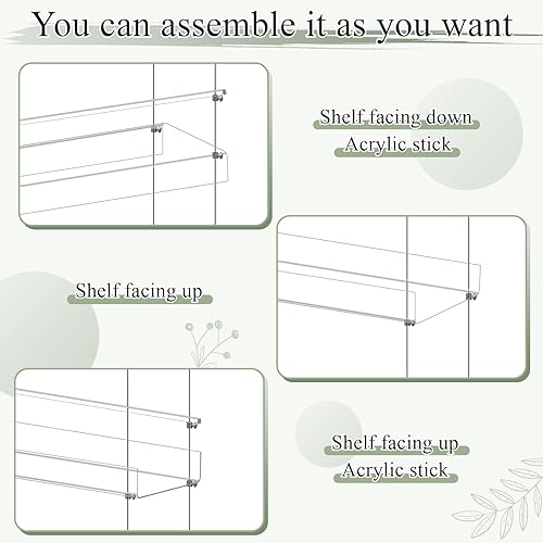 Miniatura 6 de Ziliny 2 estantes de acrílico transparentes para colgar plantas de 4 niveles, soporte para plantas colgantes, colgador de plantas de ventana,