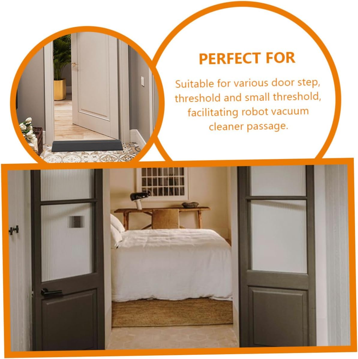 6pcs Plastic Ramp Pad for Sweeping Robot and Wheelchair Transitioning - Design for Home Doorways and Steps Easy Installation