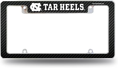Miniatura 140 de Rico Industries NCAA Carbon Fiber 12" x 6" Chrome All Over Automotive License Plate Frame for Car/Truck/SUV