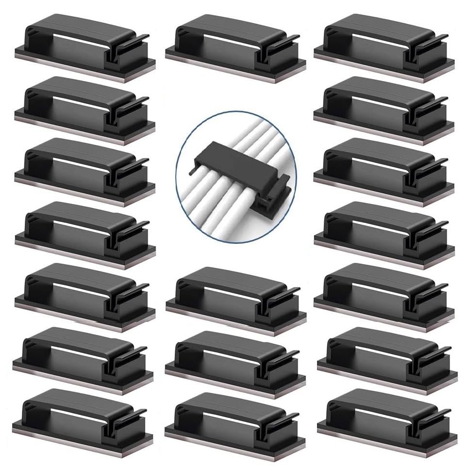 INVOSS 3M Adhesive Cable Clips, Upgraded Wire Holders Cord Clips for Wall, Strong Cord Organizer Cable Management Under Desk, Car, PC, Christmas Light Clips Indoor/Outdoor (Black) (Pack of 10) (B0CWLL8TN9) Amazon Price History, Amazon Price Tracker